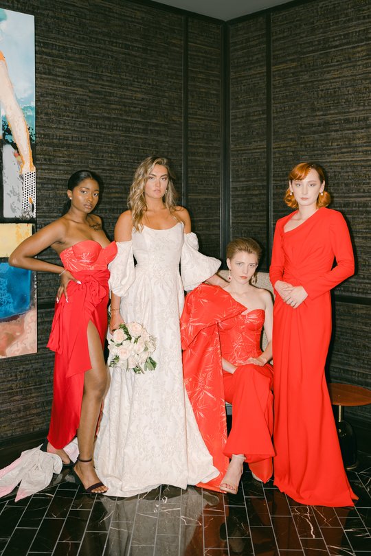 Bridesmaids in Red