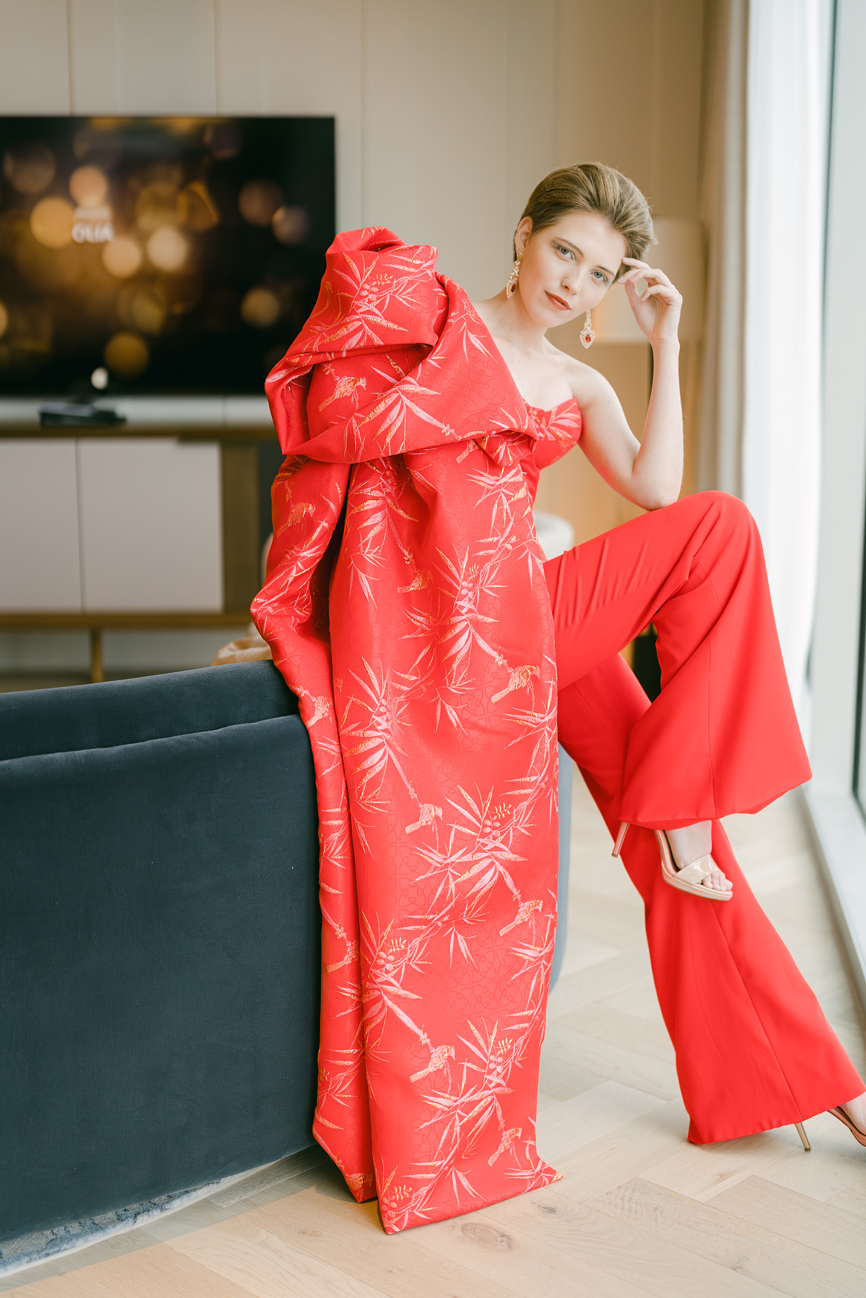 Red Jacquard — Conrad collection by Olia Zavozina